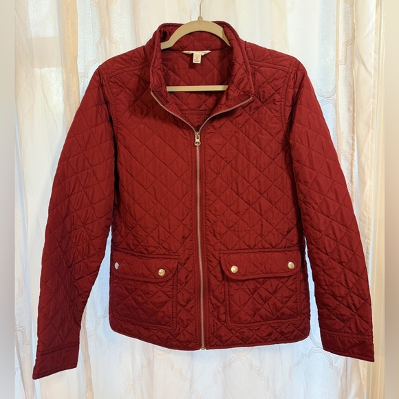 croft & barrow Jackets & Blazers - Croft & Barrow Women's Quilted Utility Jacket - Burgundy